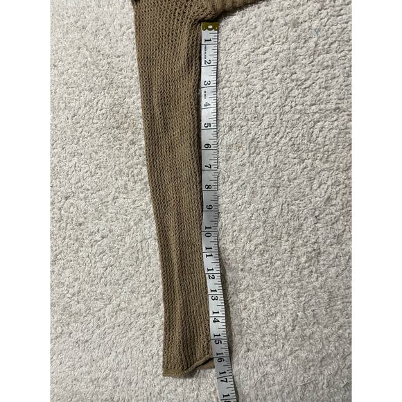 Cynthia Rowley Womens Small Open Front Long Sweater Cardigan Brown Linen Blend - Picture 6 of 8